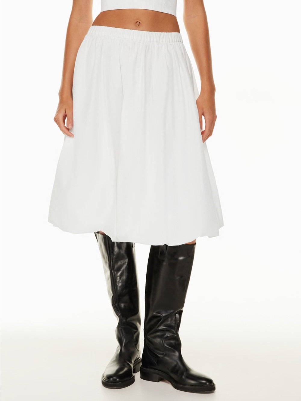 Sold Out Aritzia Sunday Best Bubbly Poplin Midi Skirt White MSRP $110